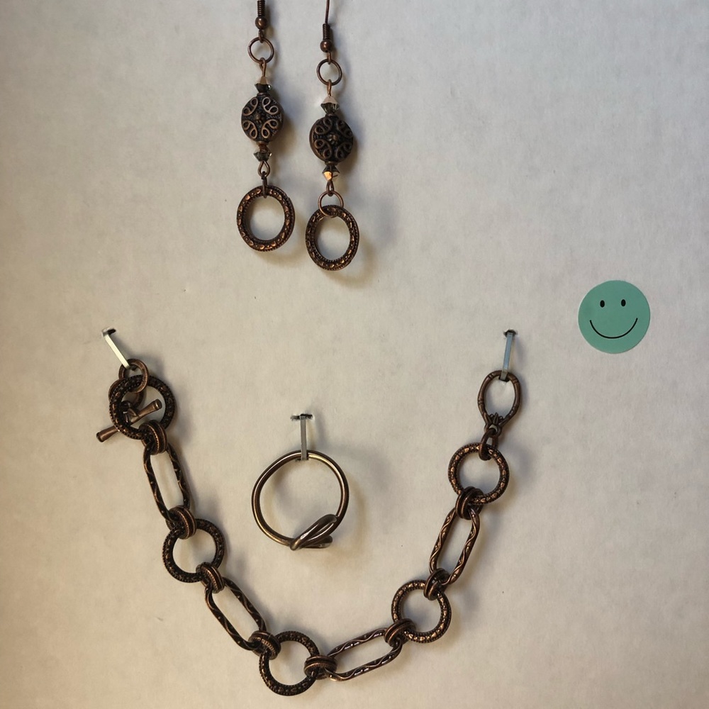 Chocolate copper jewelry set